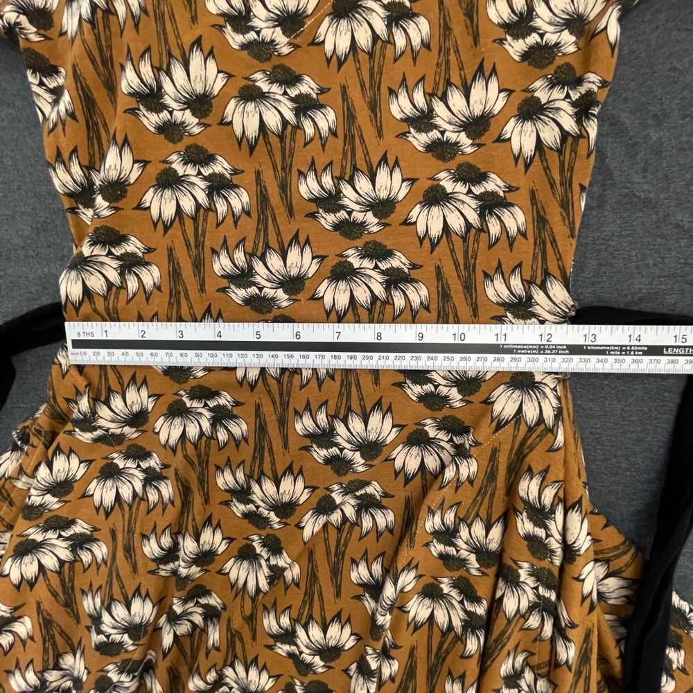 Effie's Heart Colette Susan Dress Sz Small Mustard Floral Tie Waist NWT - Picture 14 of 16